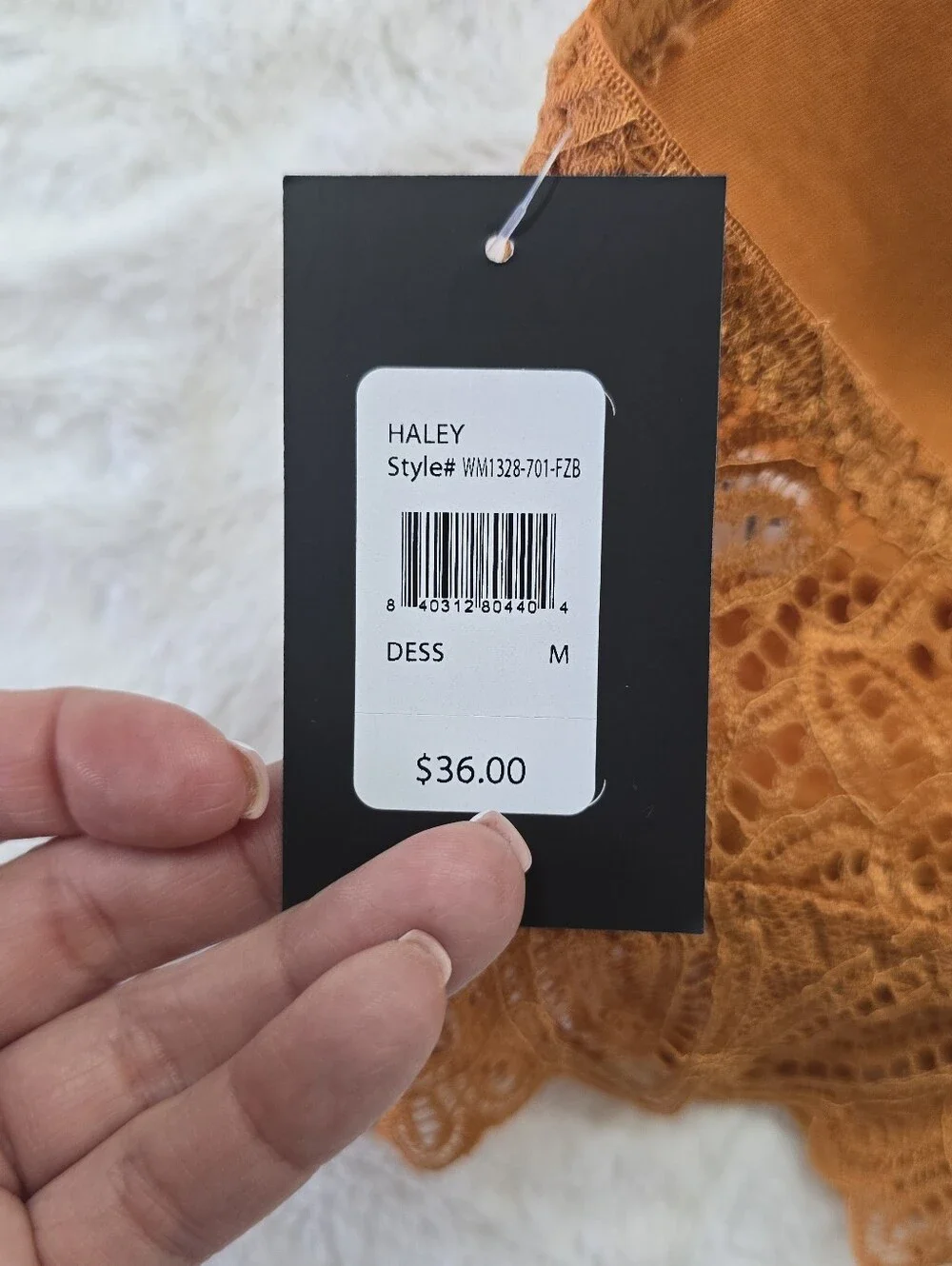 NWT Fredericks Of Hollywood Haley All Over Lace Bralette in Desert Sun Size M